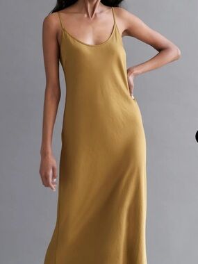 Jenni Kayne satin midi slip dress ~ Bronze XS